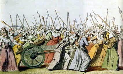Marxa de les dones sobre Versalles (5-6 d'octubre de 1789). Van forçar el rei a tornar a París.