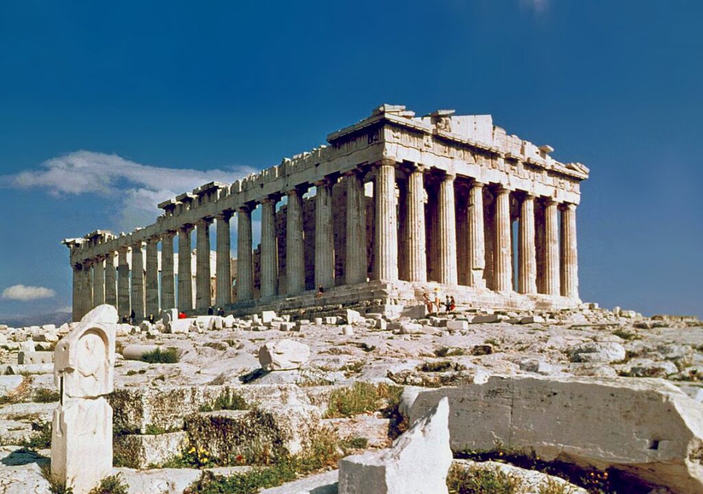 Partenó d'Atenes (s. V aC). Símbol del segle de Pèricles i de la democràcia ateniense.