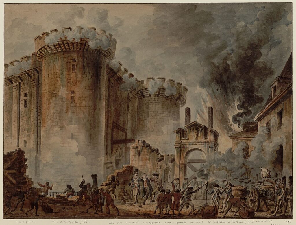 La presa de la Bastilla, 14 de juliol de 1789. Símbol fundacional de la Revolució Francesa.